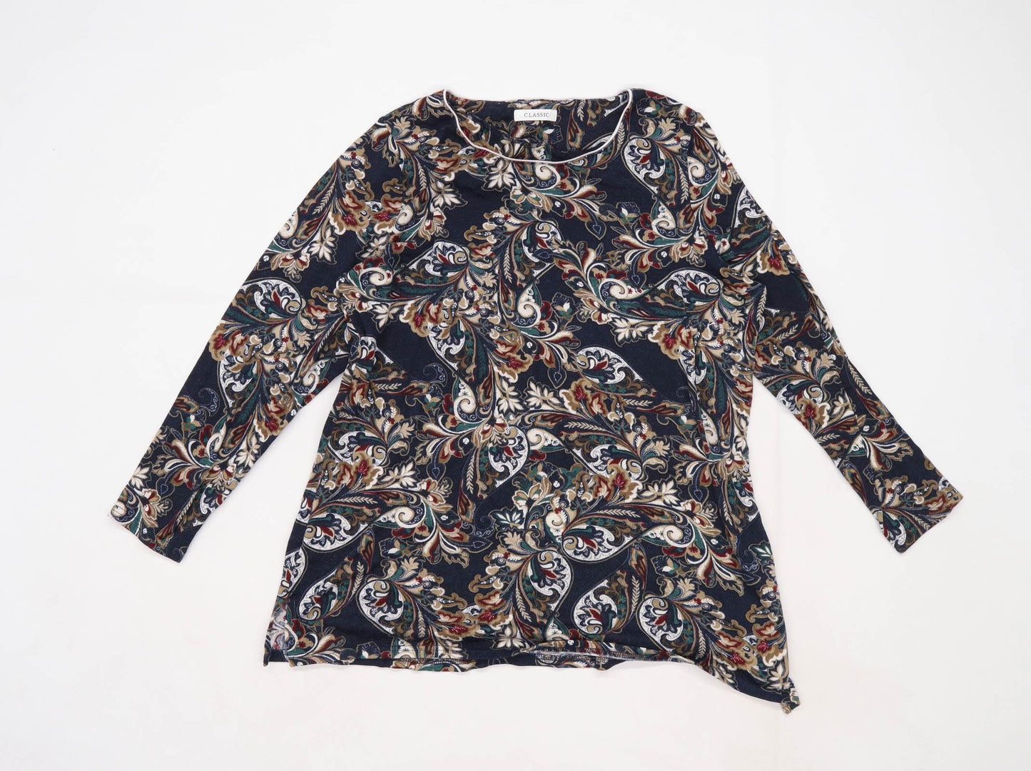 Marks & Spencer Womens Size 18 Paisley Blue Top (Regular)