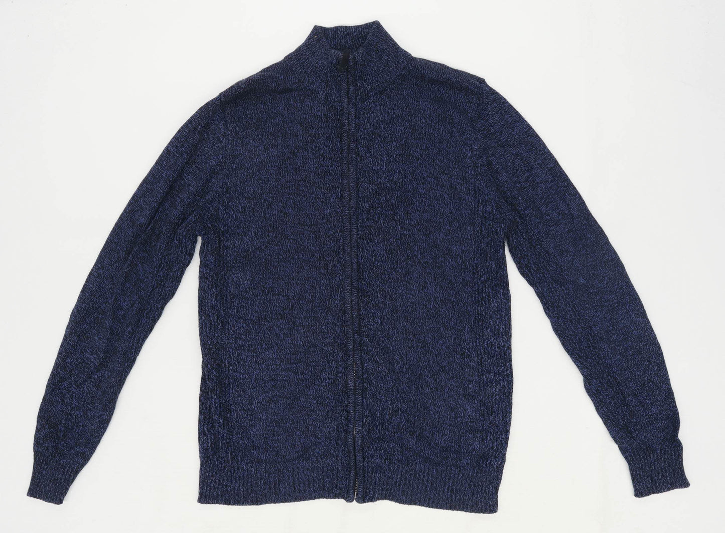 Maine Mens Size M Blue Zip Up Cardigan