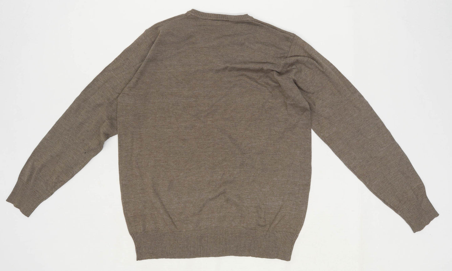 Avenue Mens Size L Cotton Brown Jumper
