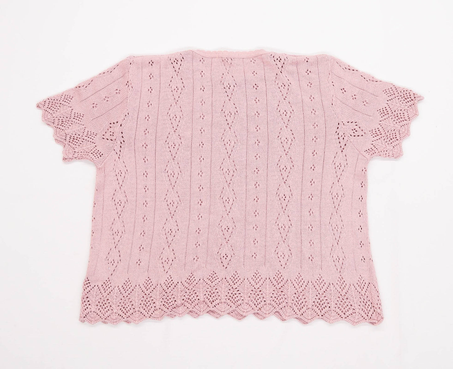 Berkertex Womens Size 18-20 Textured Pink Knit Top (Regular)
