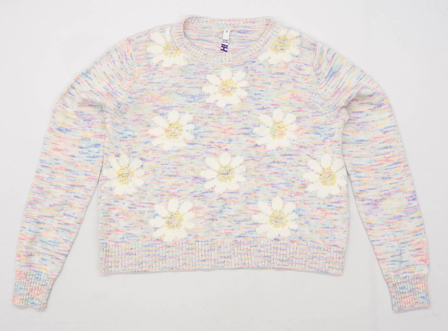 Henry Holland Womens Size 18 Floral Cotton Blend Multi-Coloured Jumper (Regular)