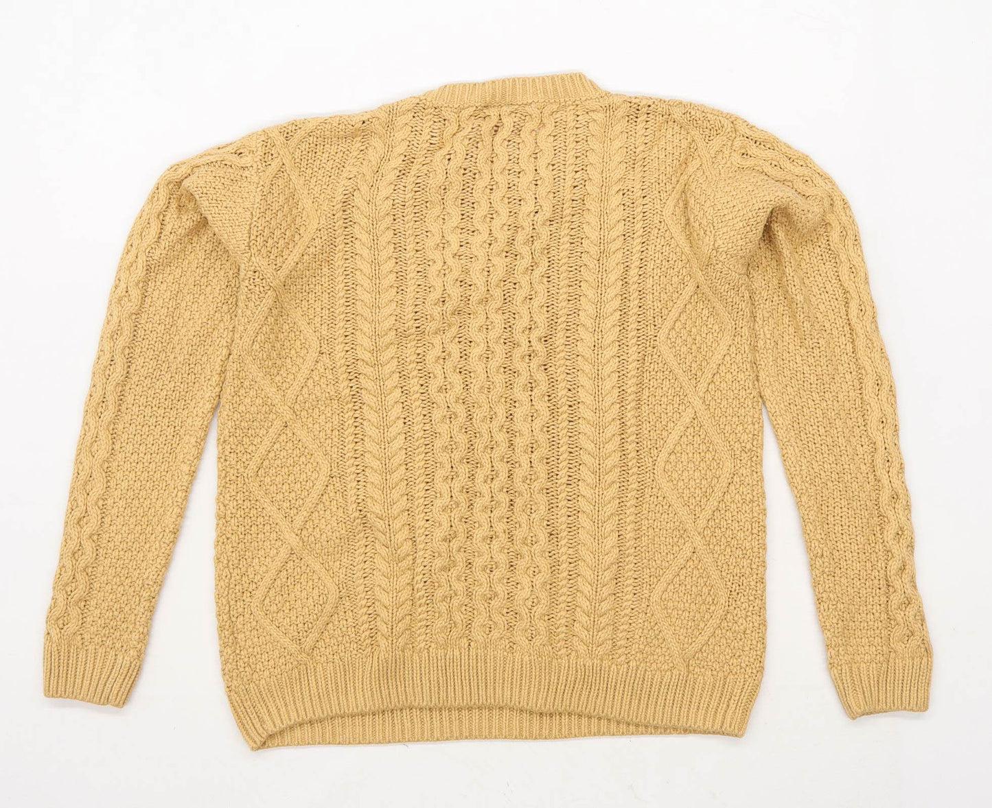 Warehouse Womens Size 10 Cotton Blend Beige Jumper (Regular)