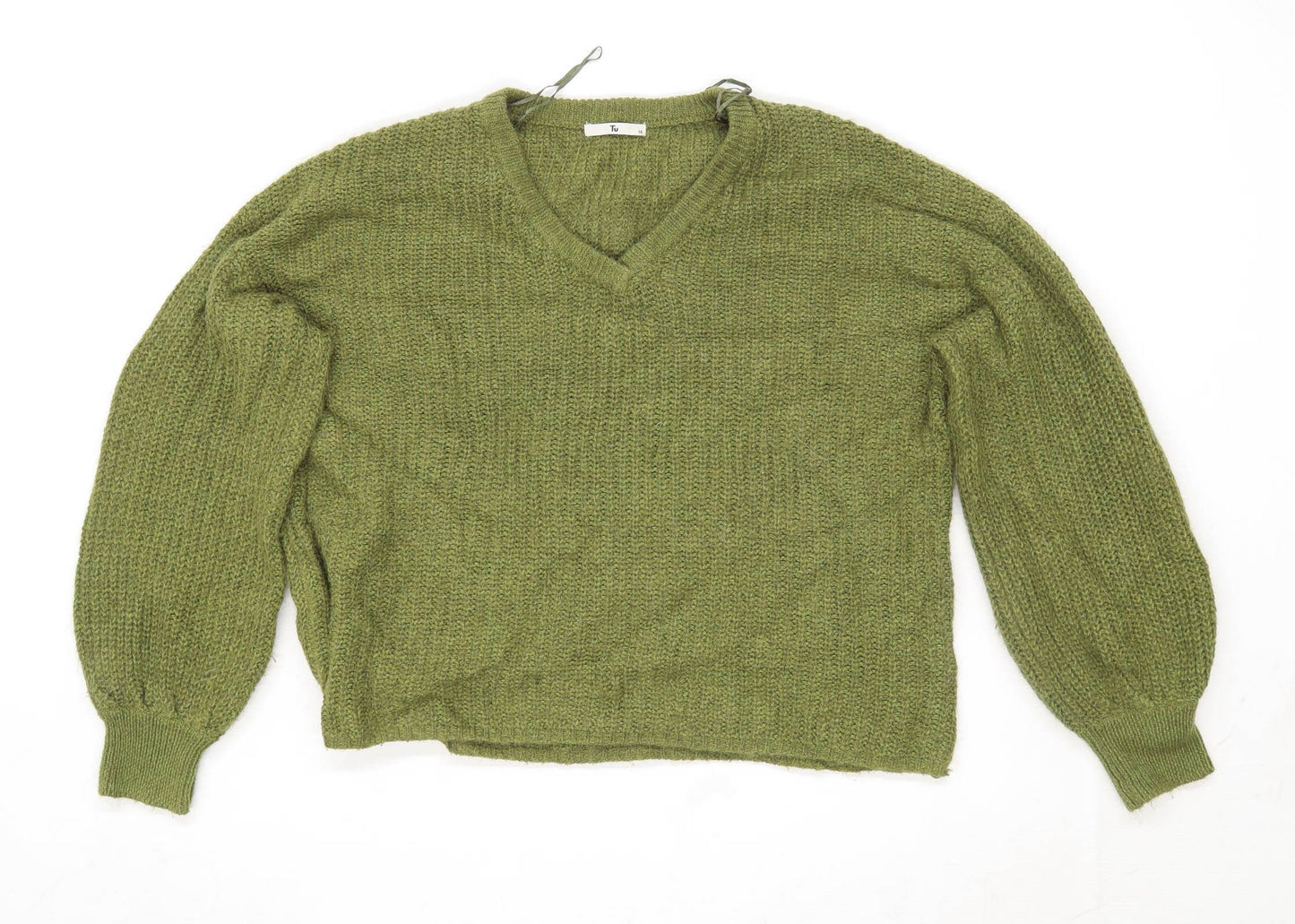 TU Womens Size 10 Green Knit Jumper (Regular)
