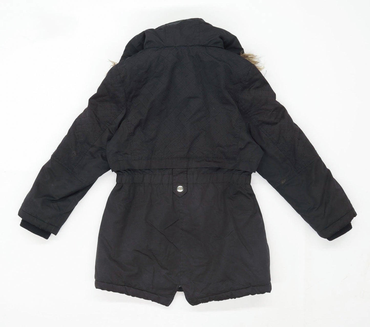 George Girls Black Parka Coat Age 8-9 Years
