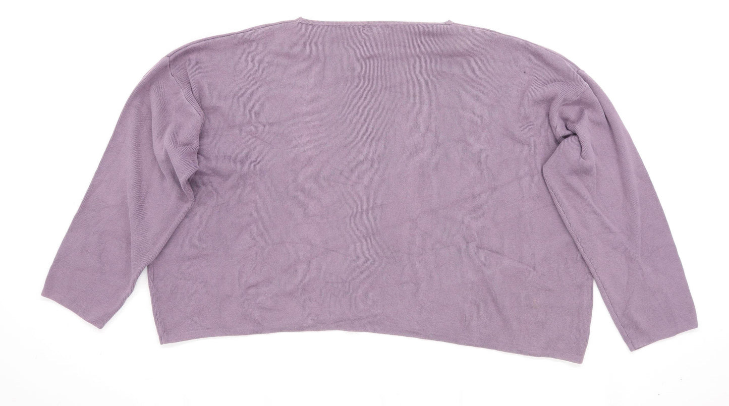 Noa Noa Womens Size 16 Cotton Purple Jumper (Regular)