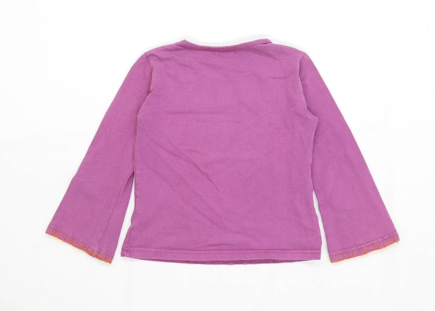 Zara Girls Floral Purple Embroidered T-Shirt Age 6 Years