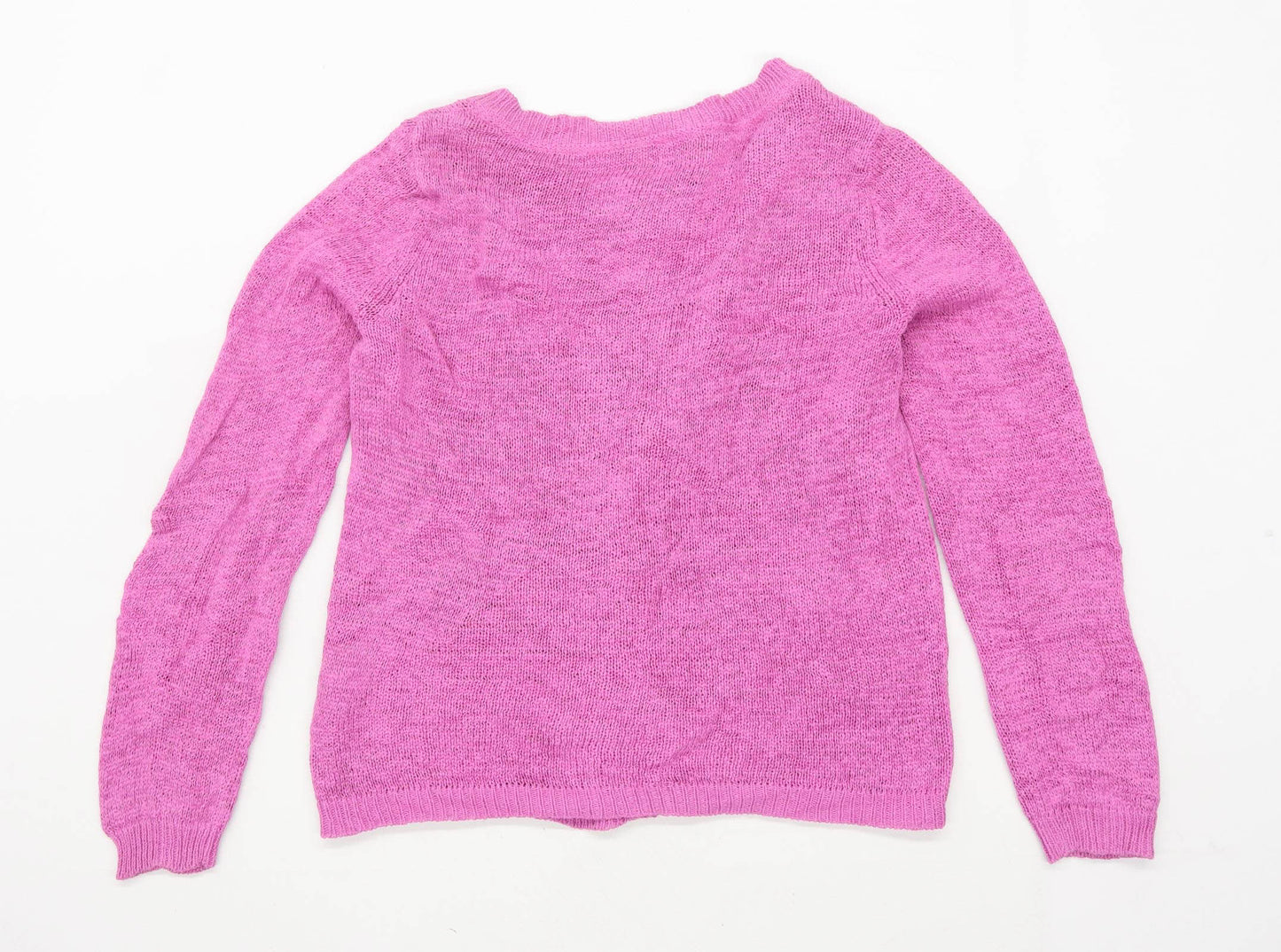 White Stuff Womens Size 14 Linen Blend Purple Cardigan (Regular)