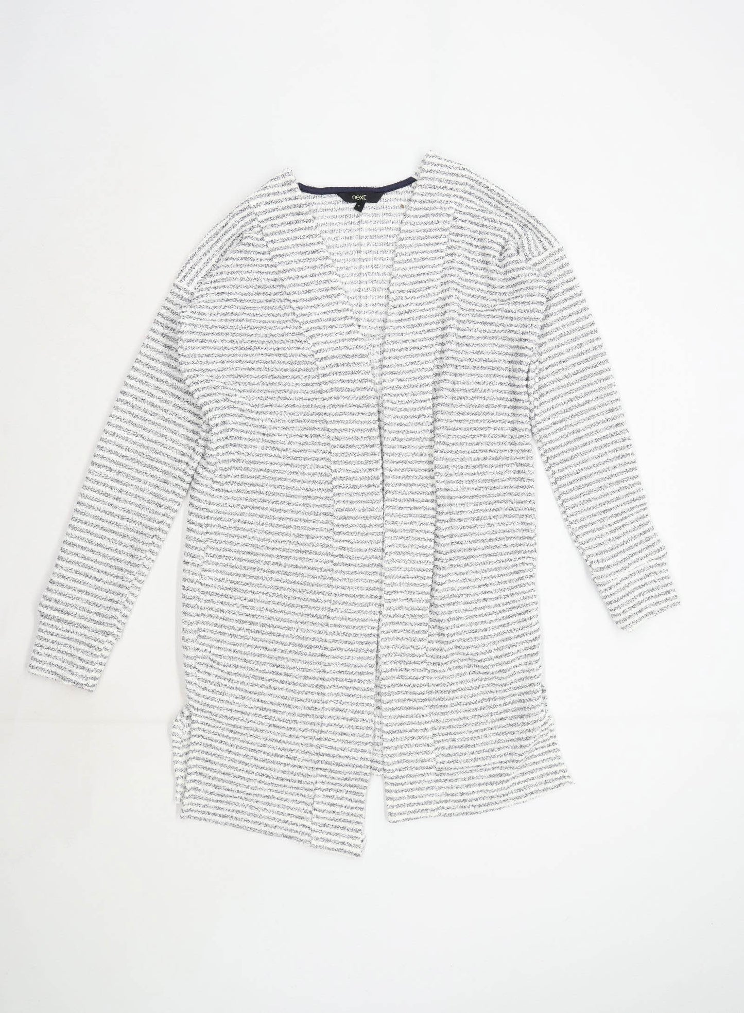 Next Womens Size 8 Striped White Cardigan (Regular)