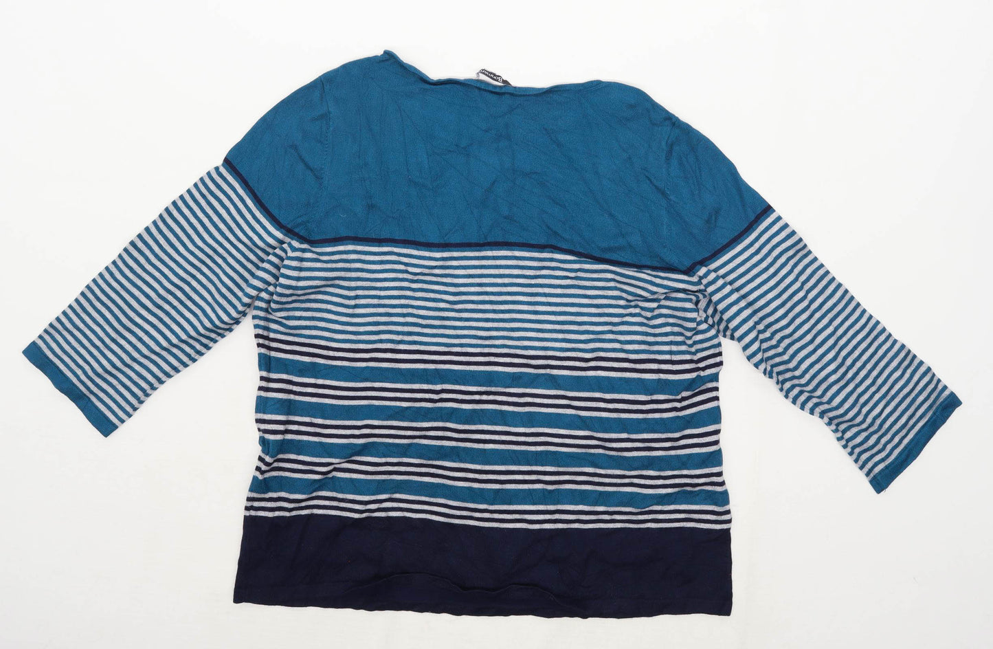 Bonmarche Womens Size 20-22 Striped Blue Jumper (Regular)
