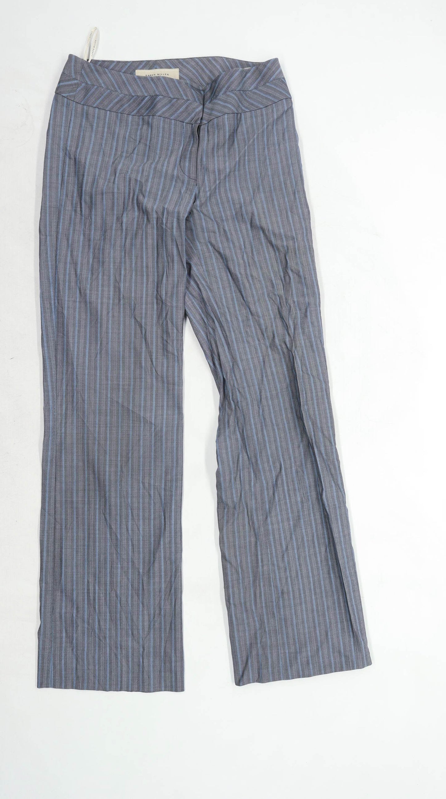 Womens Karen Millen Grey Virgin Blend Trousers Size 10/L33