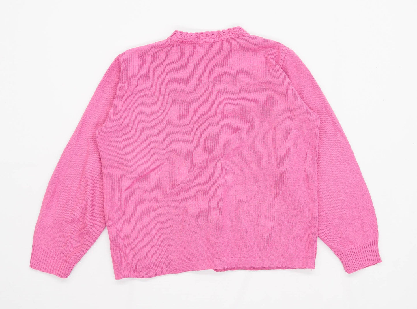 Merry Gold Womens Size S Textured Pink Knit Cardigan (Regular)