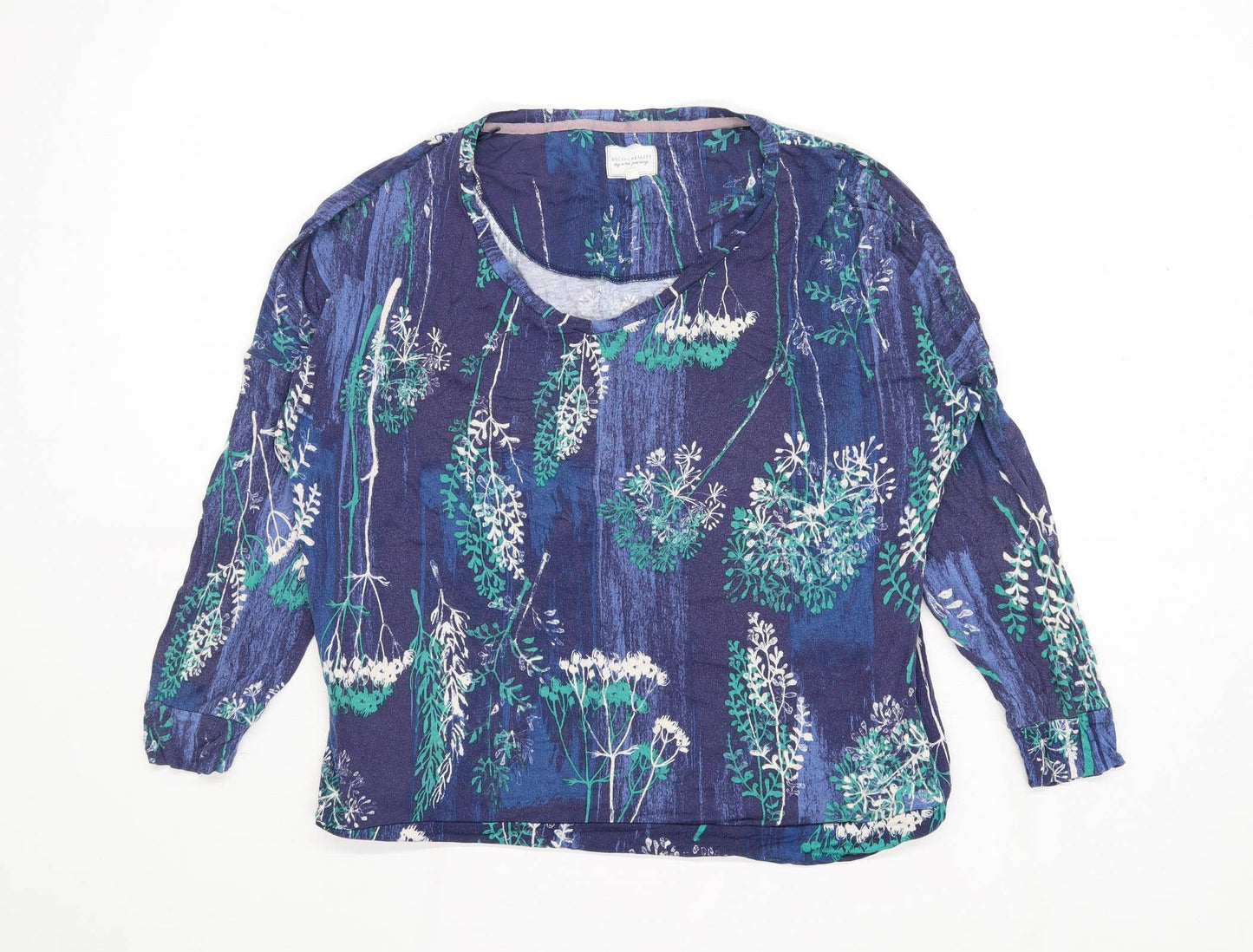 Next Womens Size M Floral Blue Top (Regular)