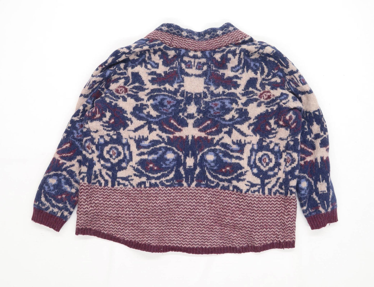 Marks & Spencer Womens Size 14 Paisley Polyamide Blend Blue Cardigan (Regular)