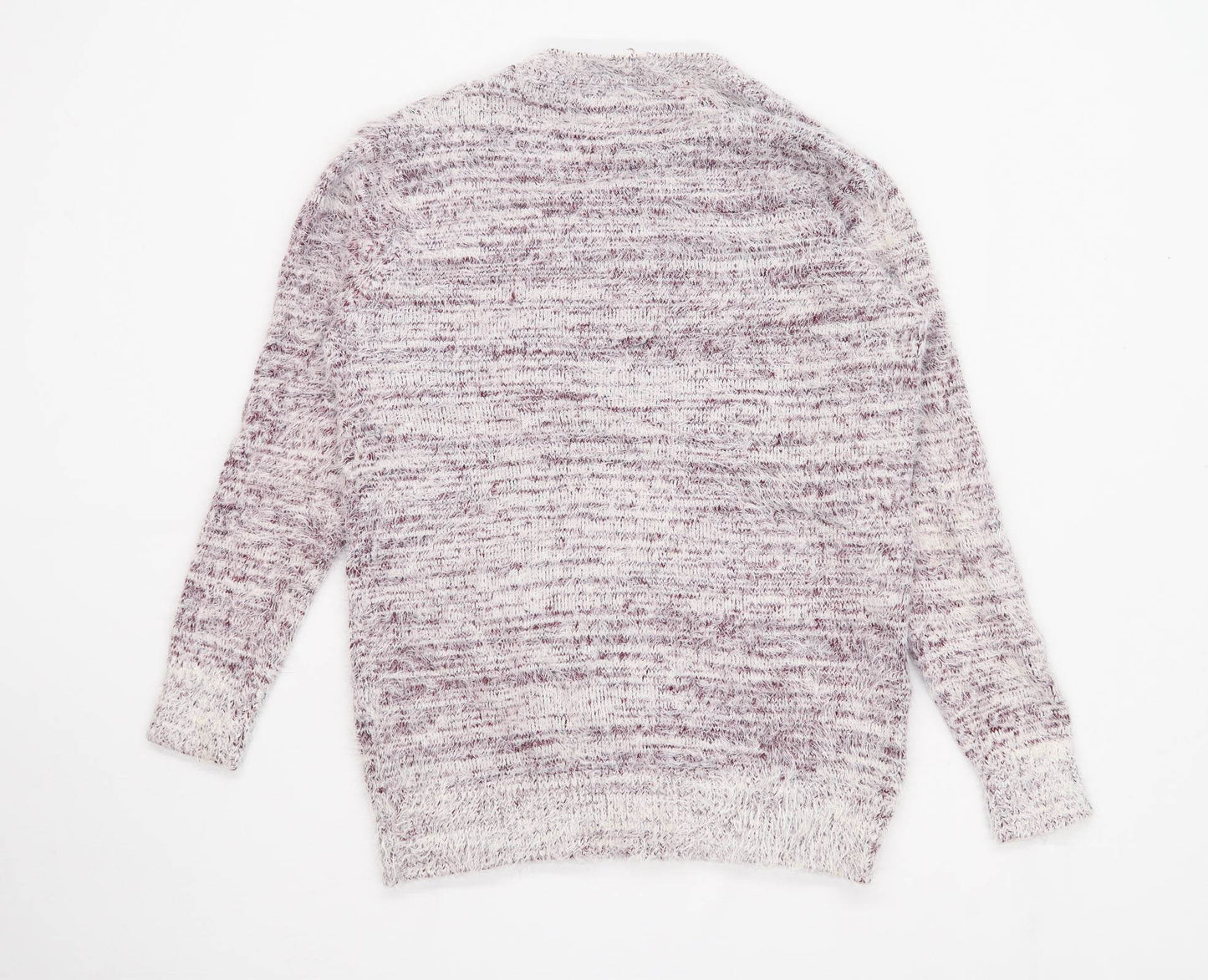 Akd-A-West Womens Size 10 Textured Cotton Blend Purple Jumper (Regular)