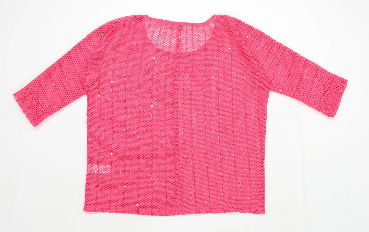 Next Womens Size 10 Pink Sequined Top (Regular)