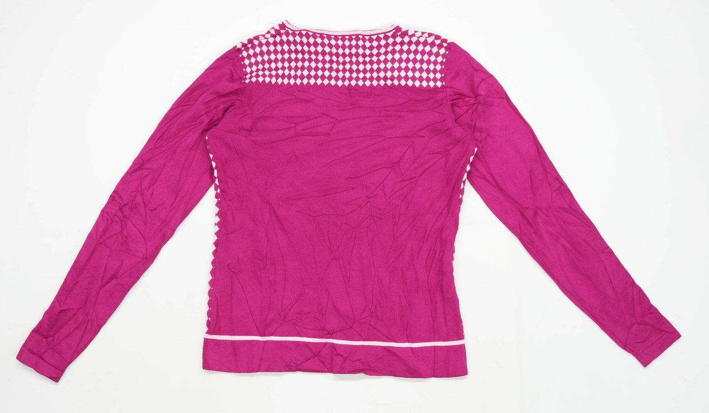 Cross Womens Size M Geometric Pink Jumper (Regular)