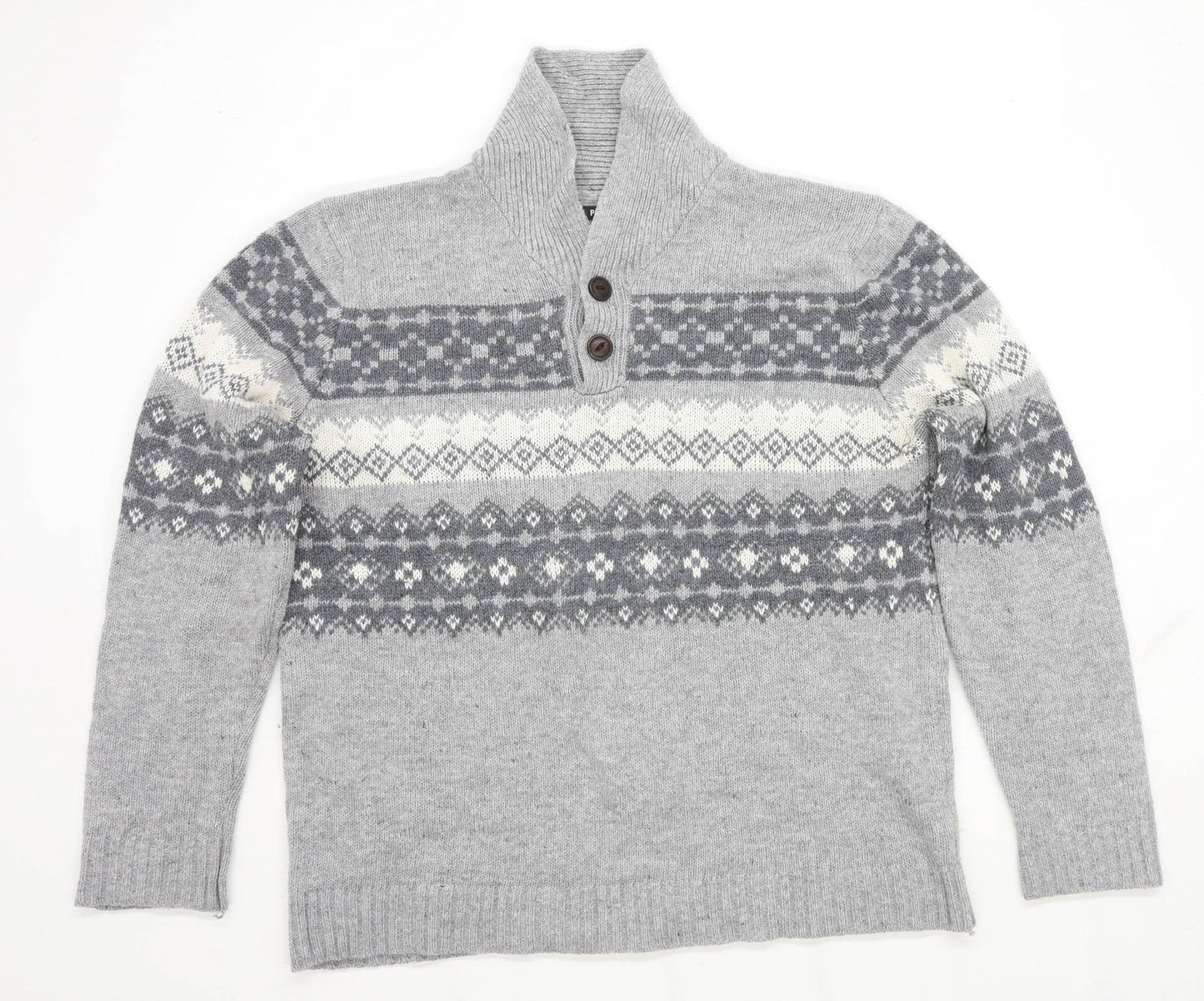 Peacocks Mens Size XL Paisley Grey Jumper