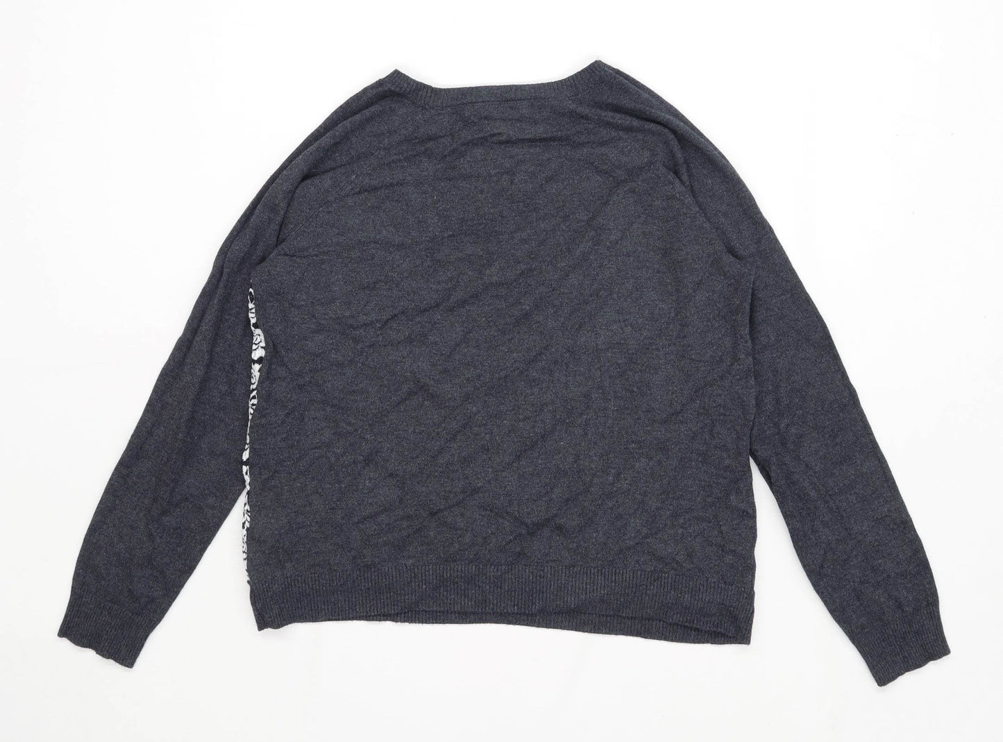 Marks & Spencer Womens Size 14 Floral Grey Lace Jumper (Regular)