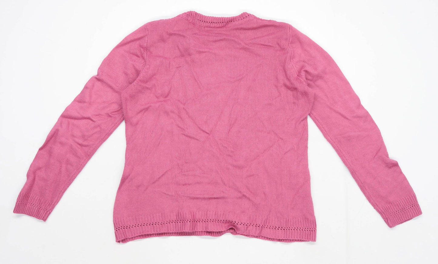 Bonmarche Womens Size S Textured Pink Jumper (Regular)