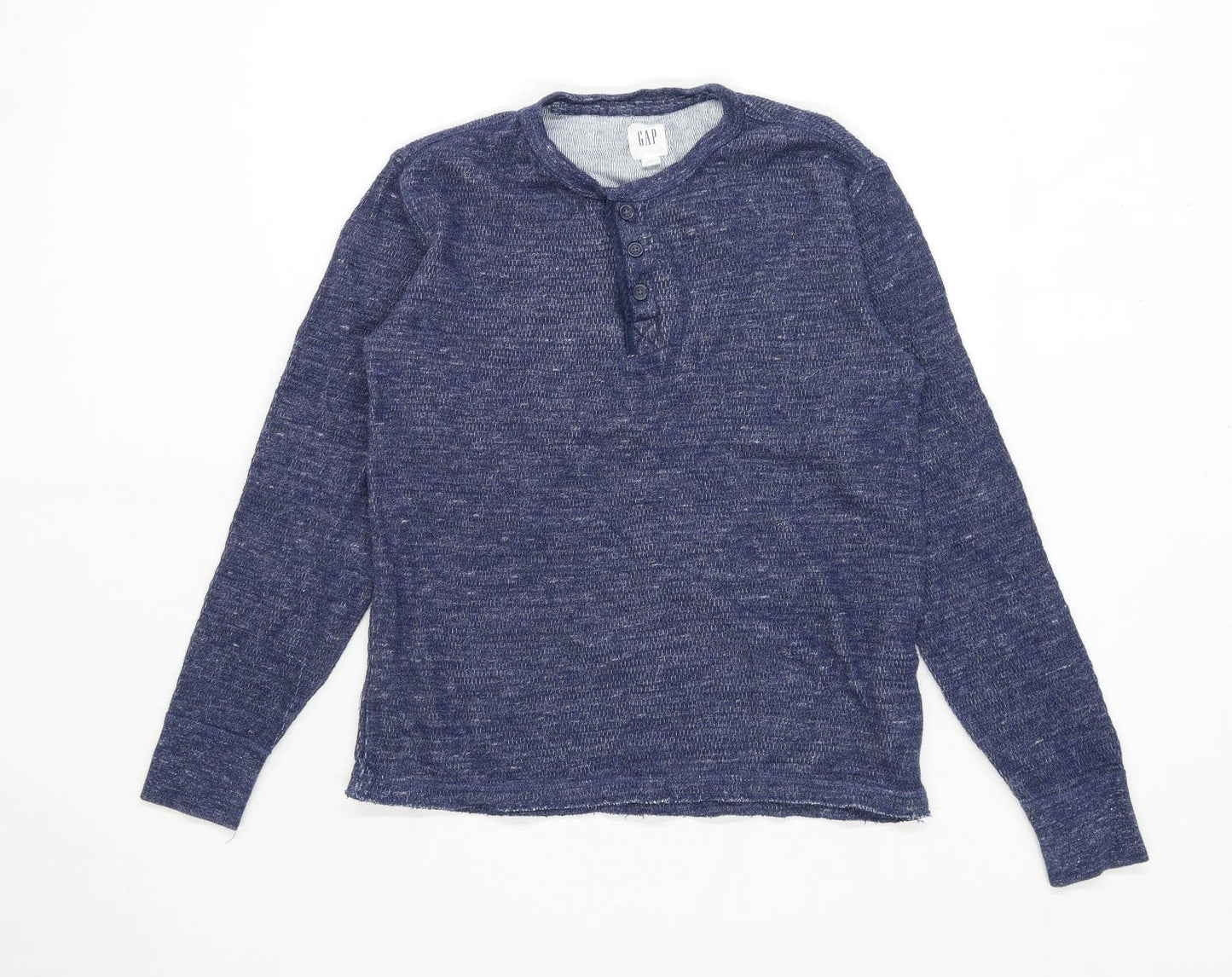 Gap Mens Size XS Cotton Textured Blue Long Sleeve T-Shirt