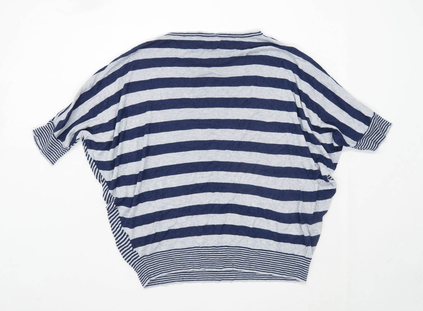 Phase Eight Womens Size L Striped Grey Jumper (Regular)