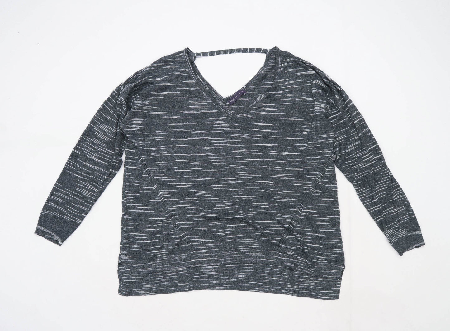 Marks & Spencer Womens Size XL Abstract Grey Jumper (Regular)