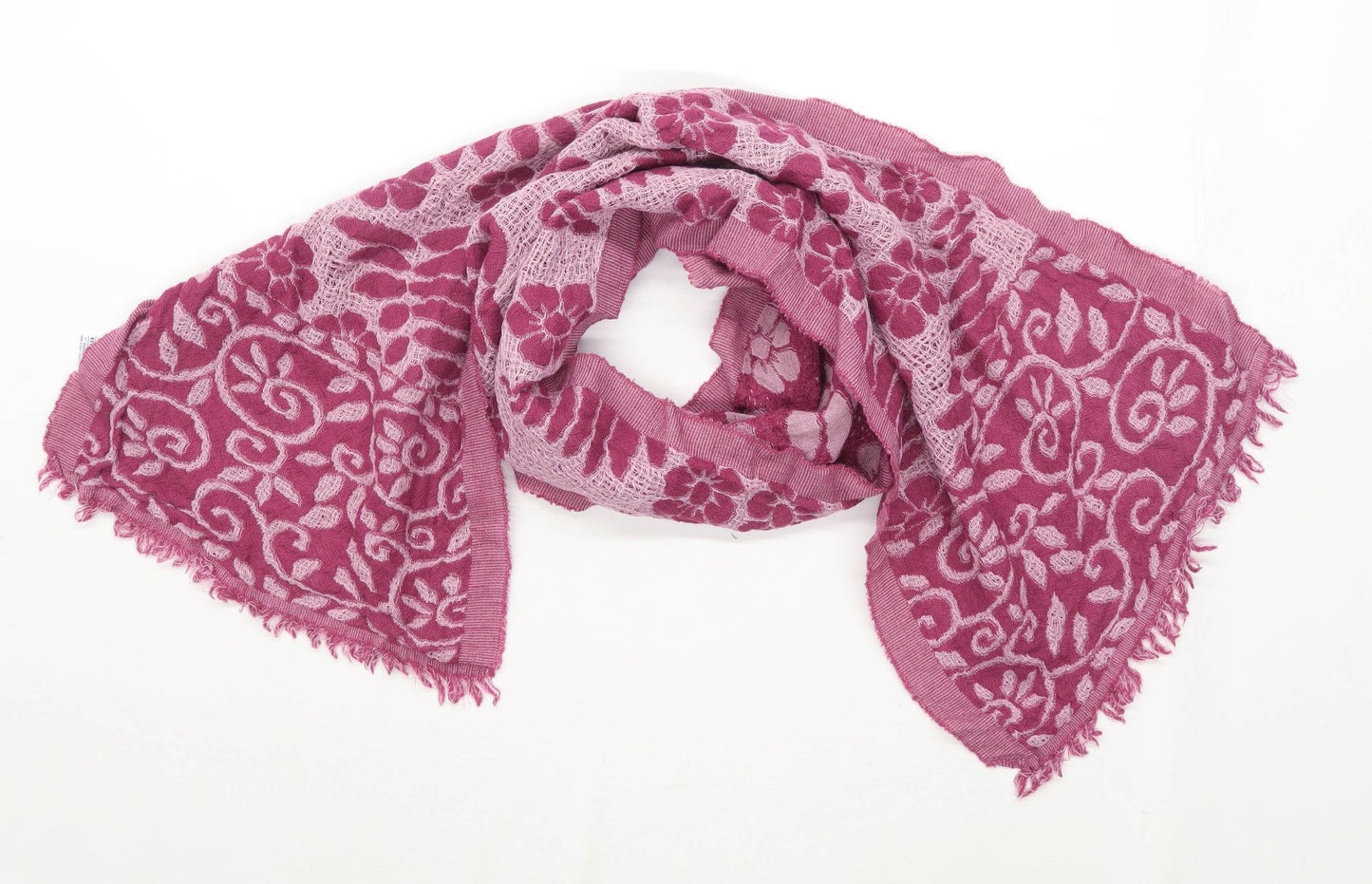 Per Una Purple Floral Womens Wool Blend Scarf