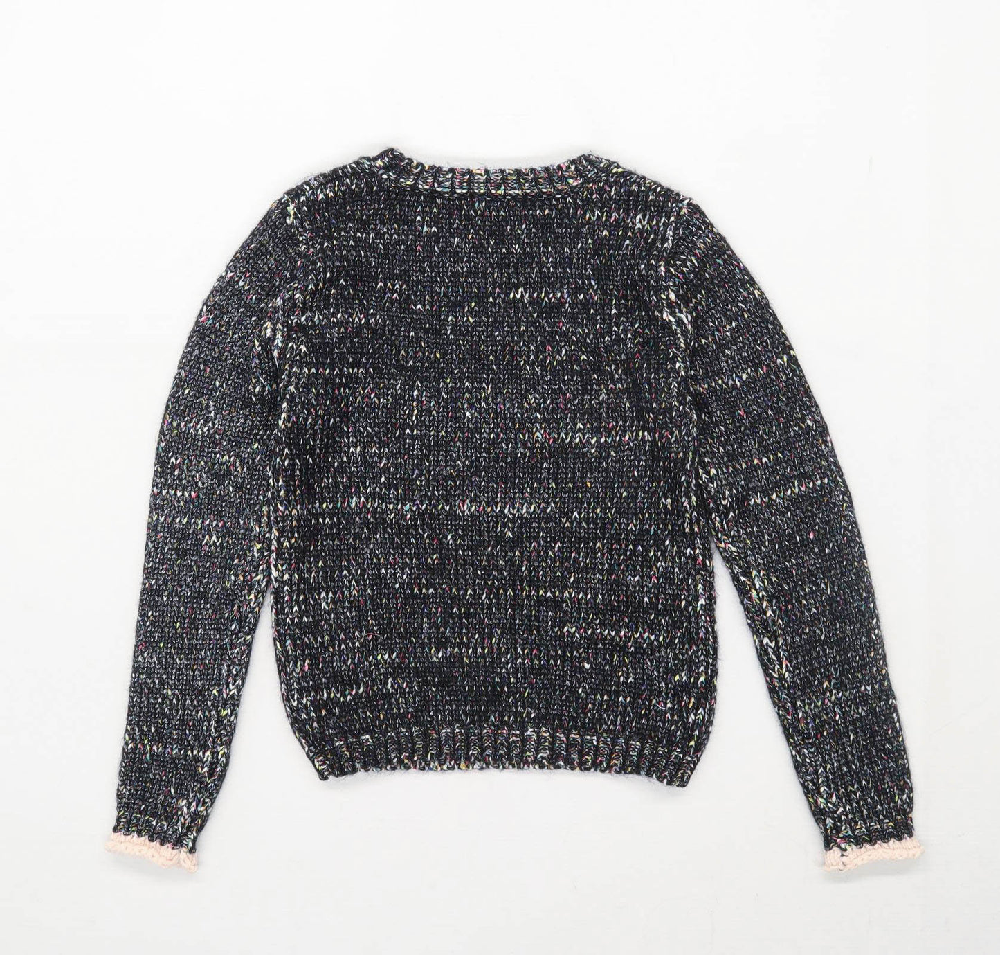 Imoga Girls Textured Black Love Heart Jumper Age 8 Years