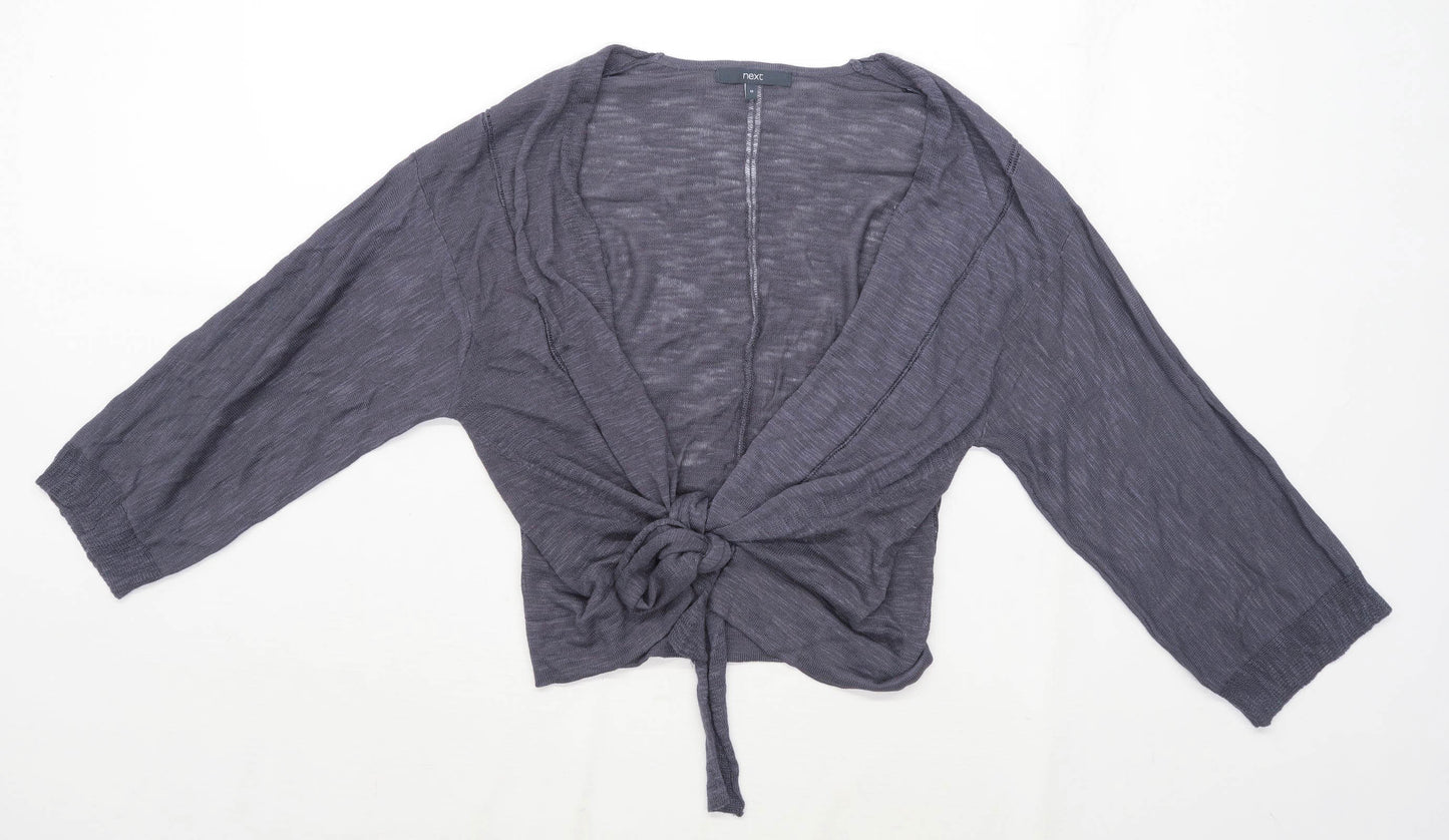 Next Womens Size M Grey Tie Up Cardigan (Regular)