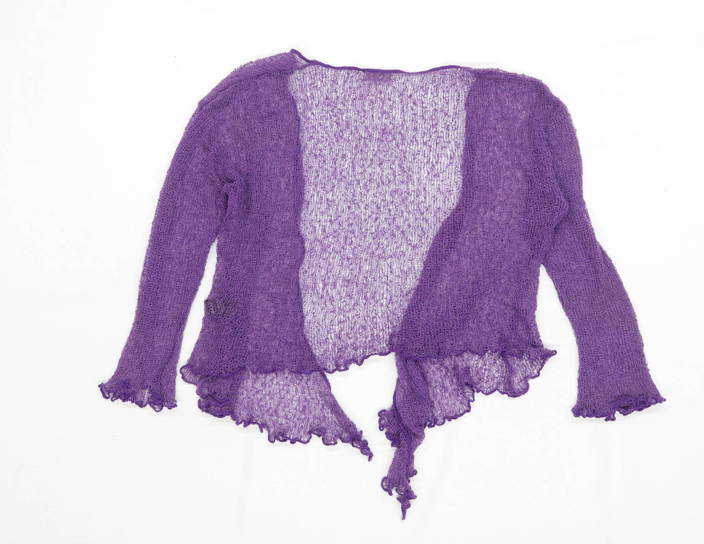 ikat Womens One Size Textured Purple Cardigan (Regular)