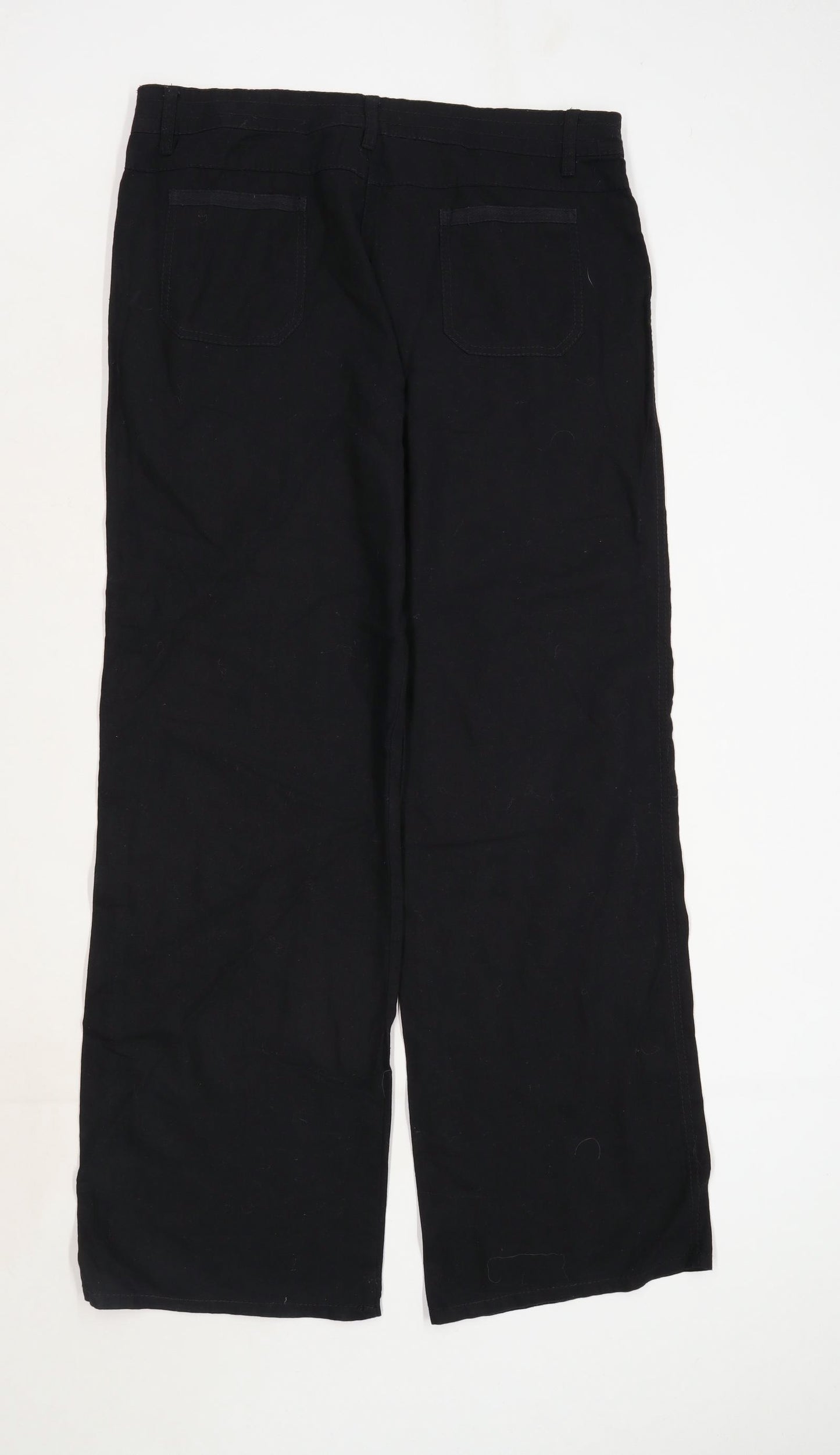 Womens TU Black Linen Blend Trousers Size 14/L33