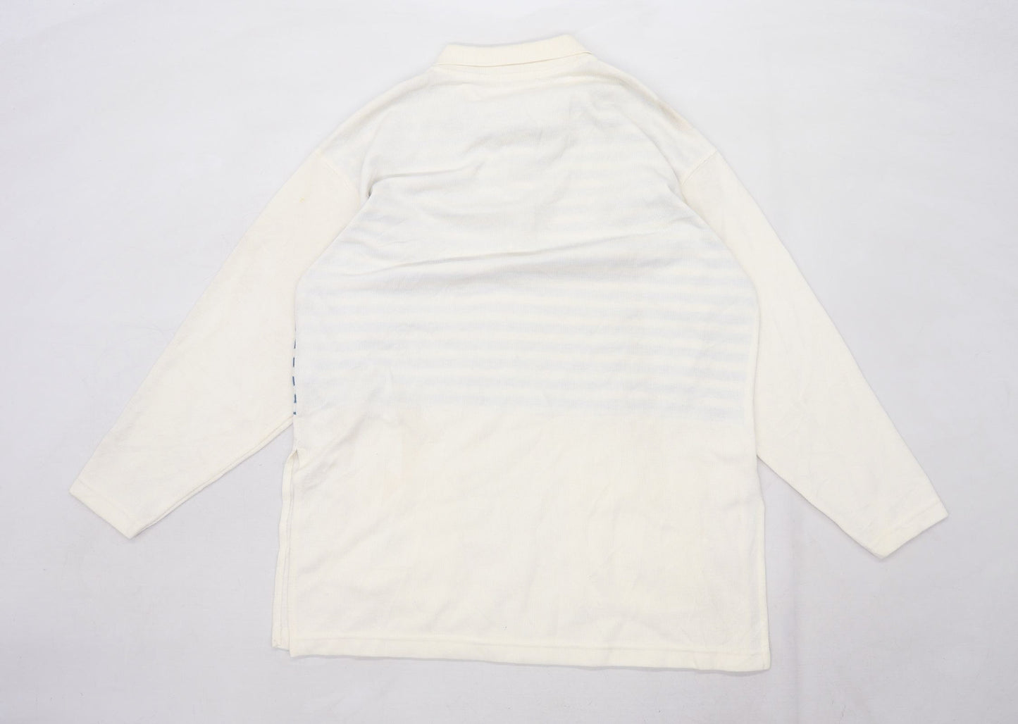 South Lodge Womens Size S-M Striped Cotton Blend Cream Jumper (Regular)