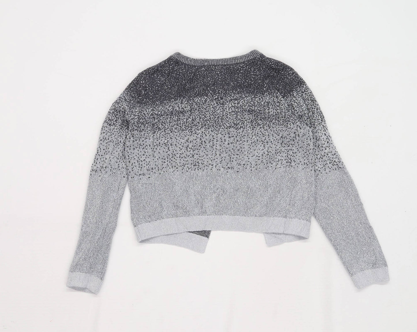 TU Girls Abstract Grey Glittery Cardigan Age 9 Years