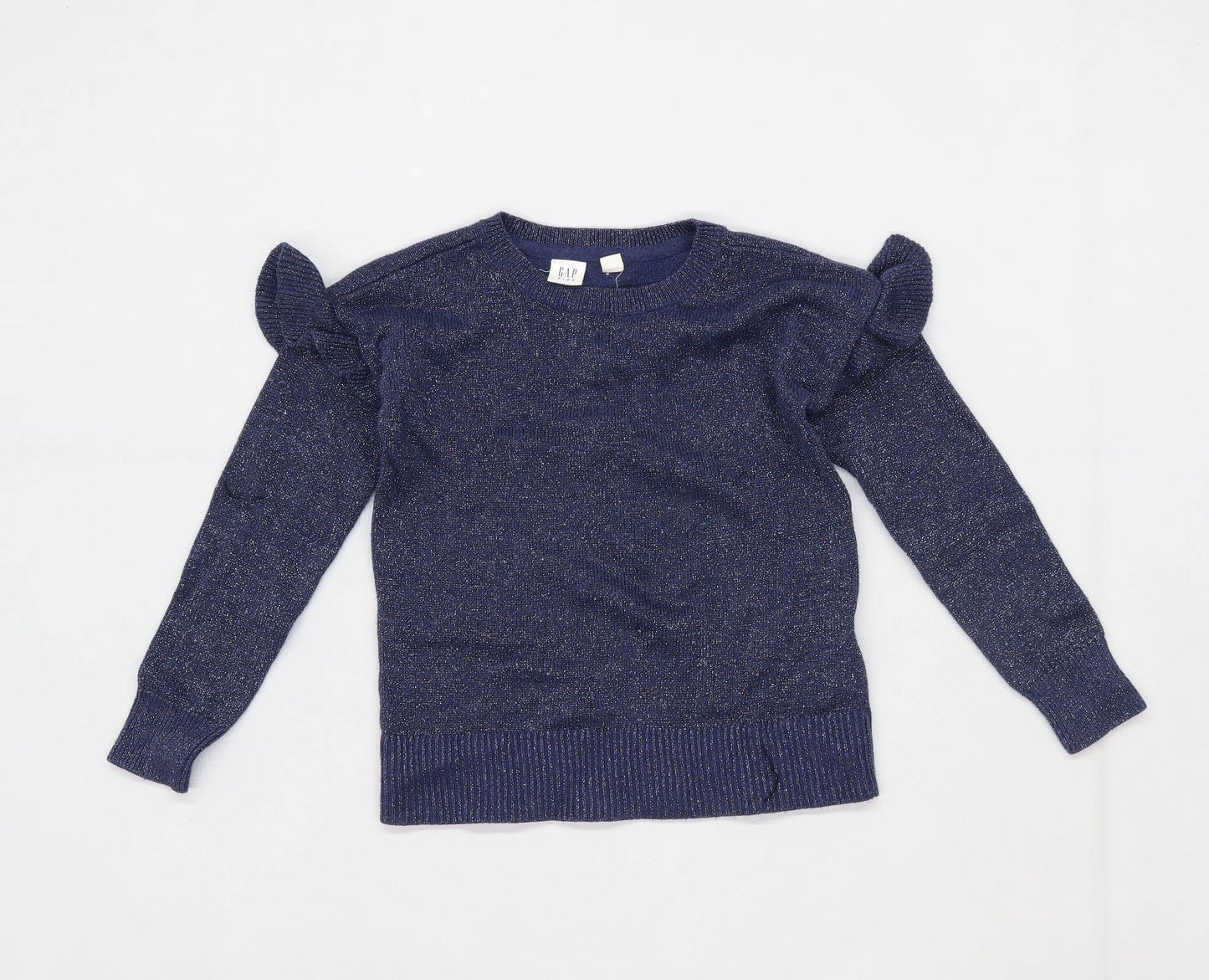 Gap Girls Textured Blue Jumper Age 6-7 Years