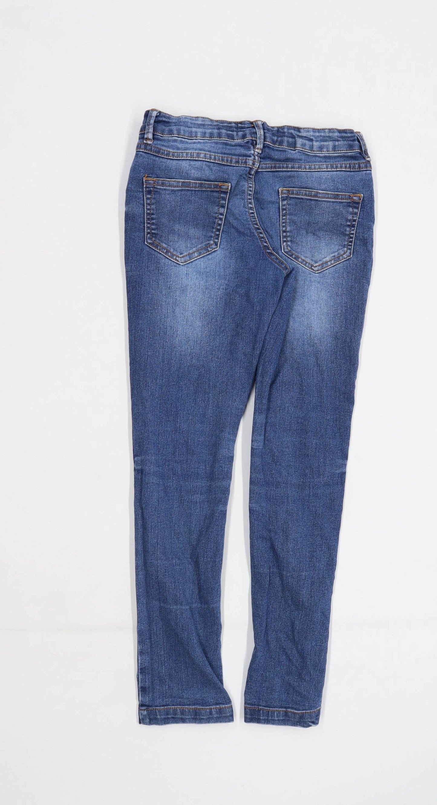 Miss Evie Girls Floral Blue Jeans Age 10 Years