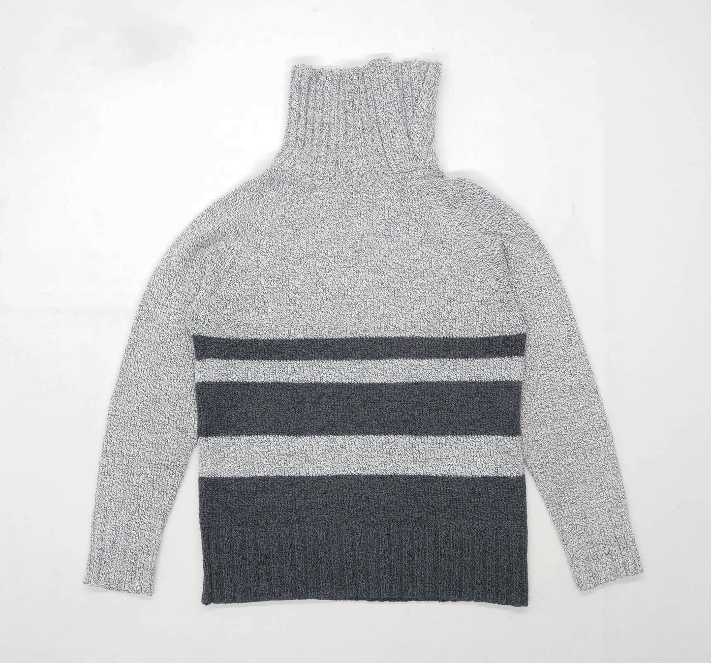 Berkertex Womens Size 10 Striped Grey Jumper (Regular)