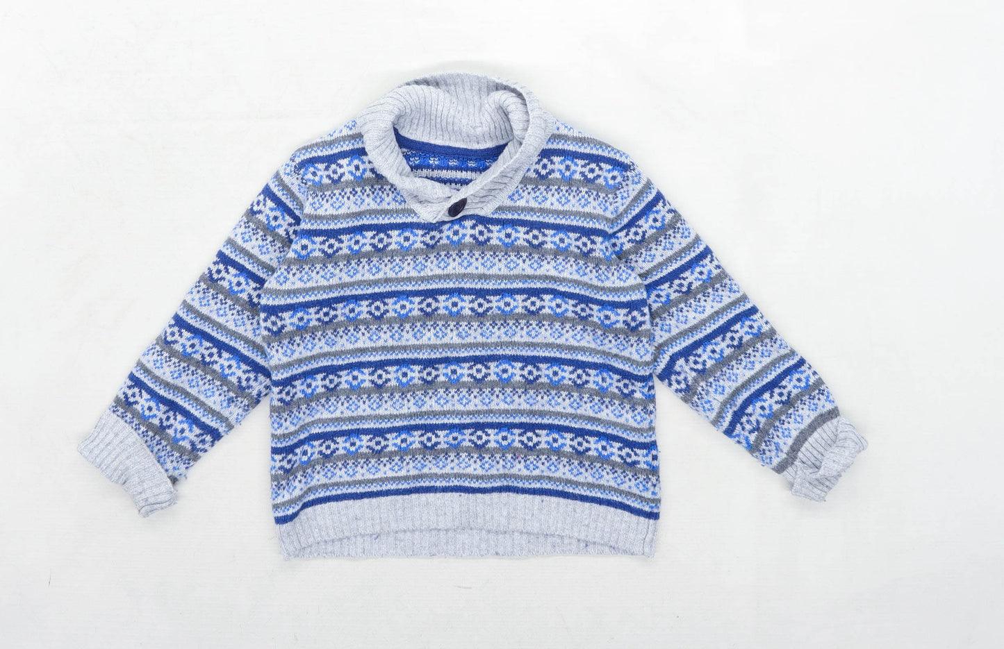 Nutmeg Boys Striped Blue Jumper Age 4-5 Years