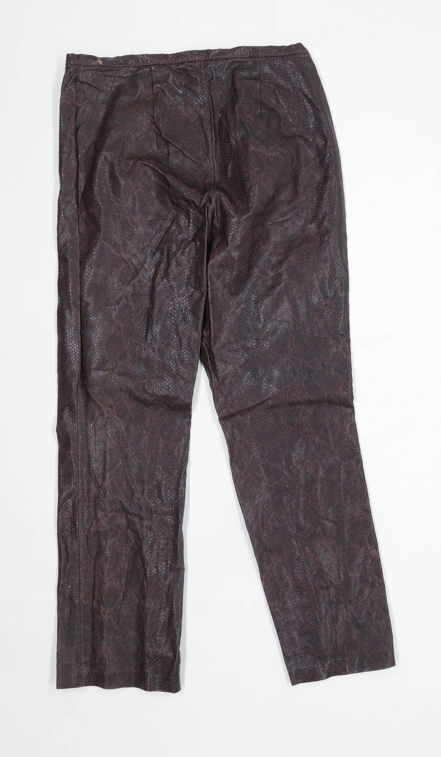 Womens Marks & Spencer Brown Leather Trousers Size 14/L29