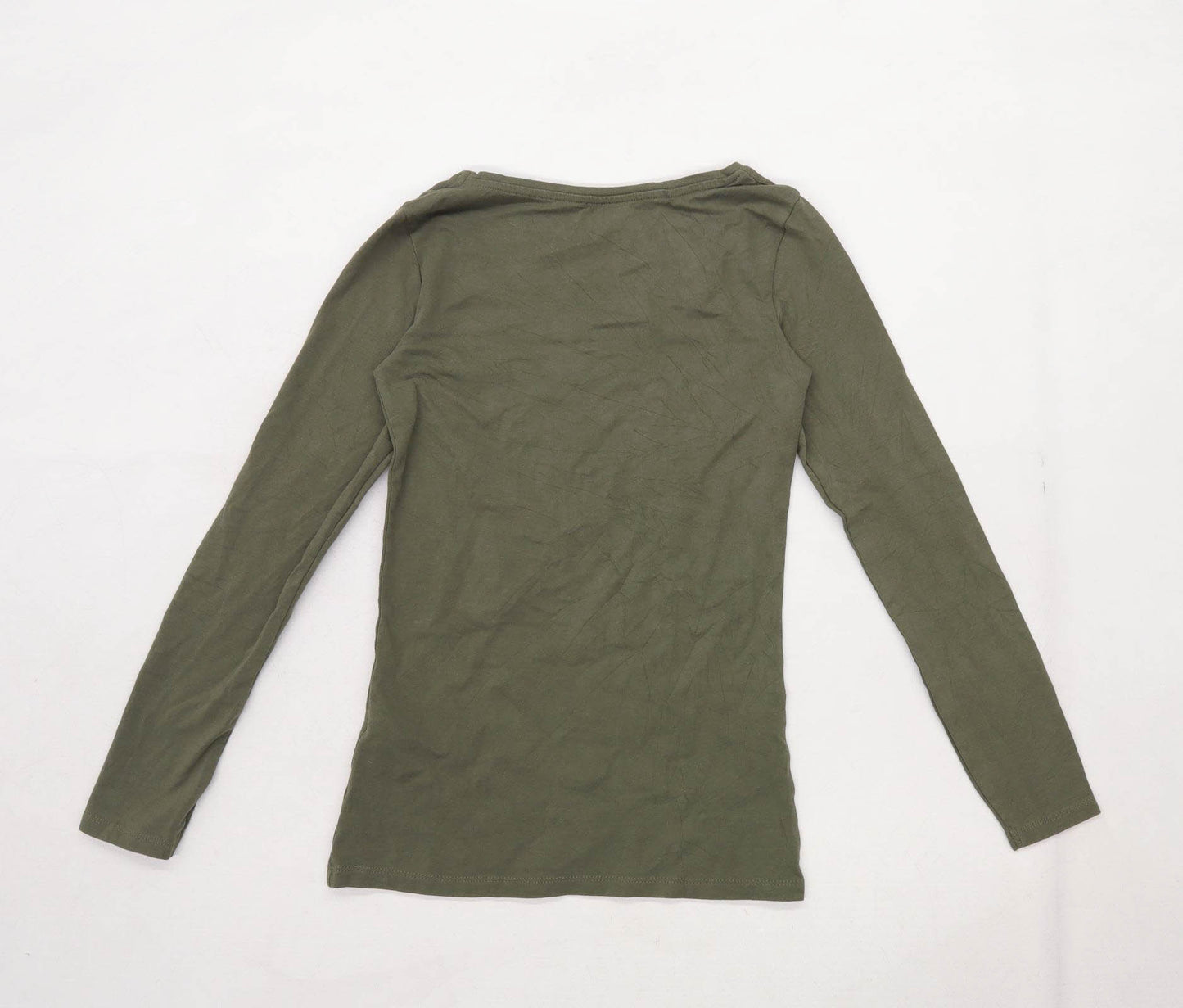 Primark Womens Size 2XS Cotton Blend Green Long Sleeve T-Shirt (Regular)