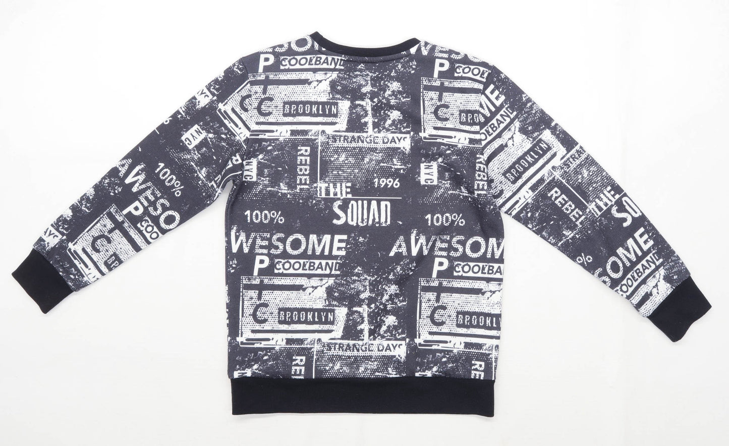 Very Boys Graphic Black Sweatshirt Age 10 Years
