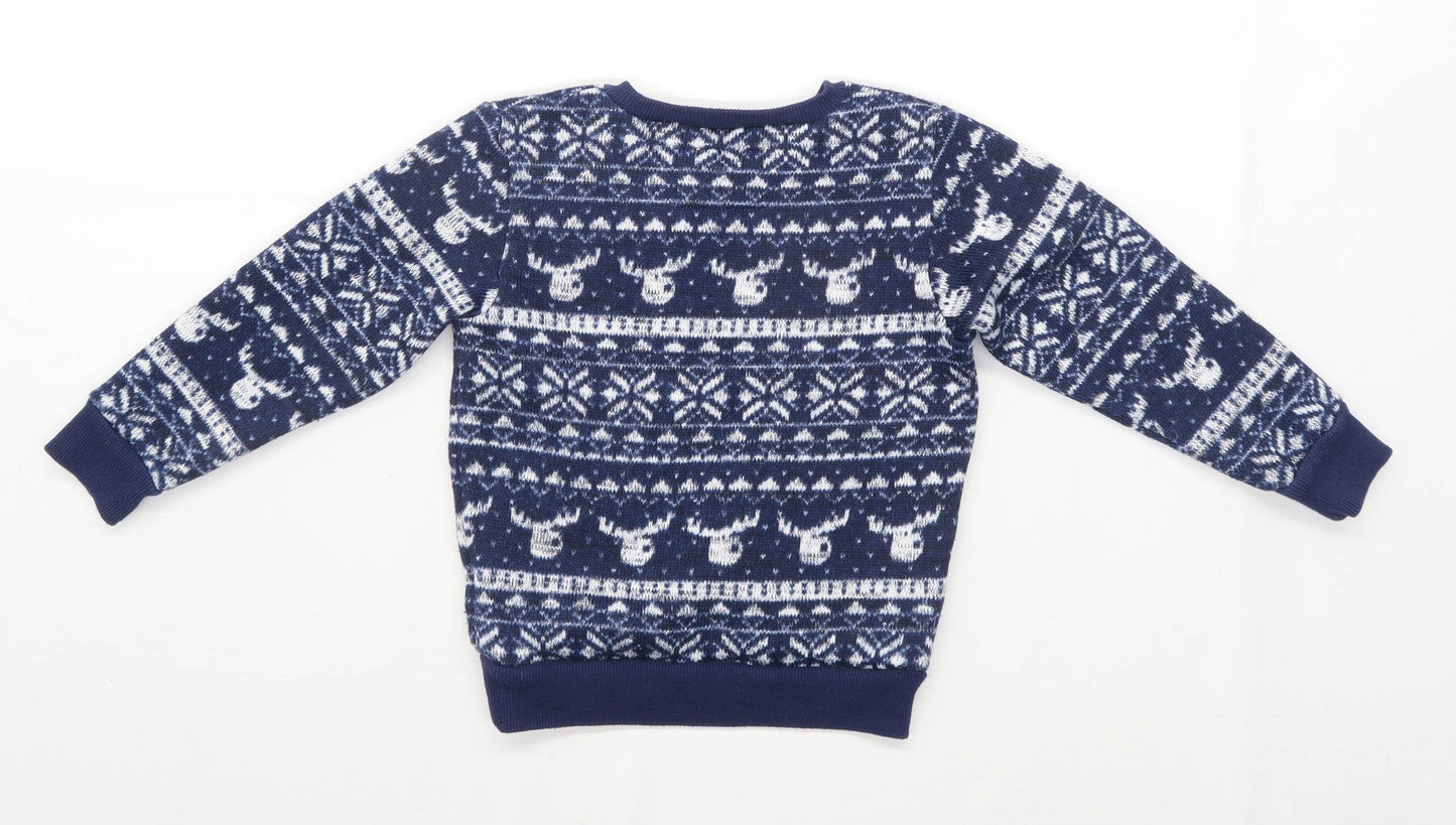 Next Boys Blue Christmas Jumper Age 3-4 Years