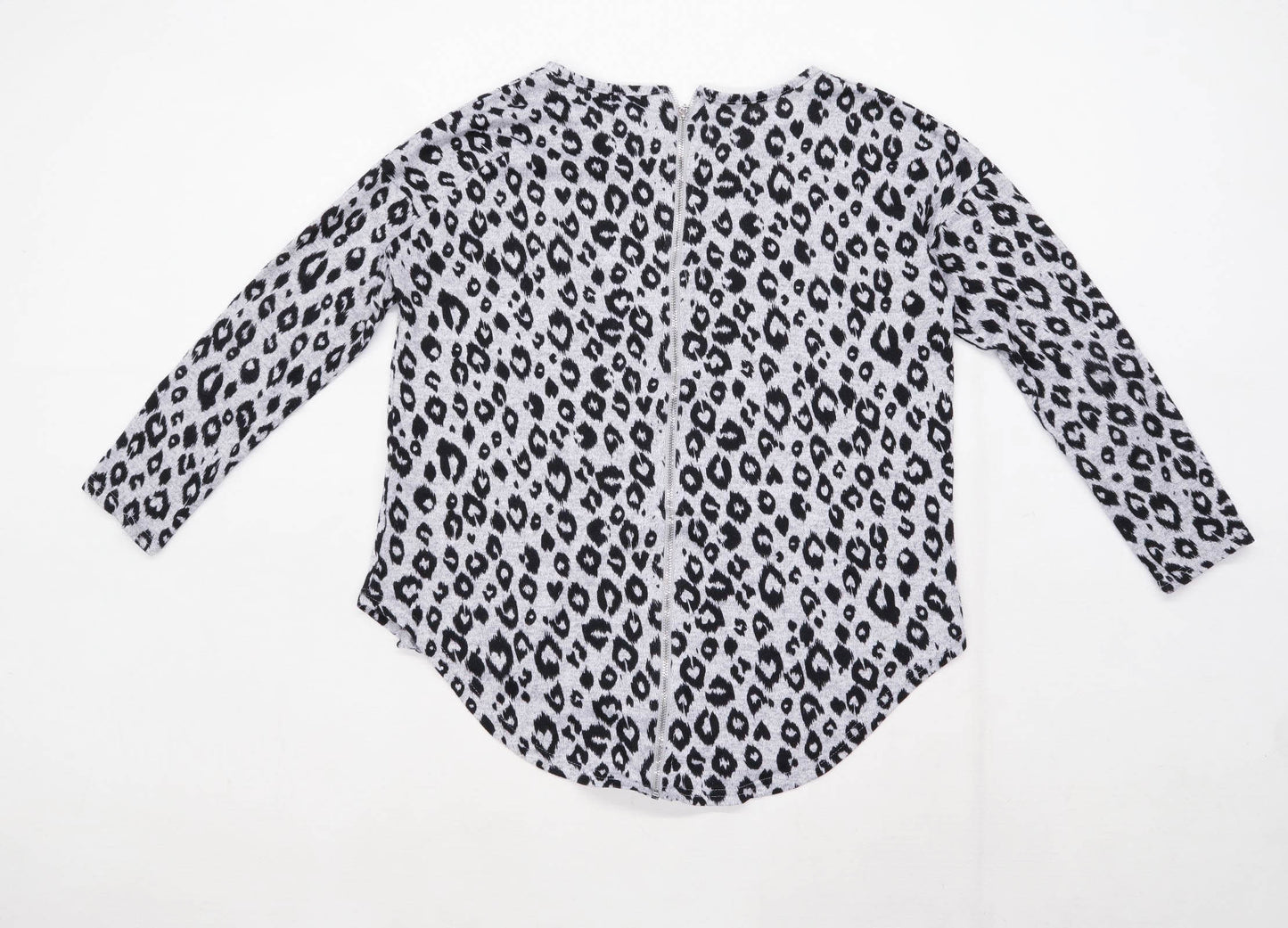 Blue vanilla Womens Size M Animal Print Grey Long Sleeve T-Shirt (Regular)
