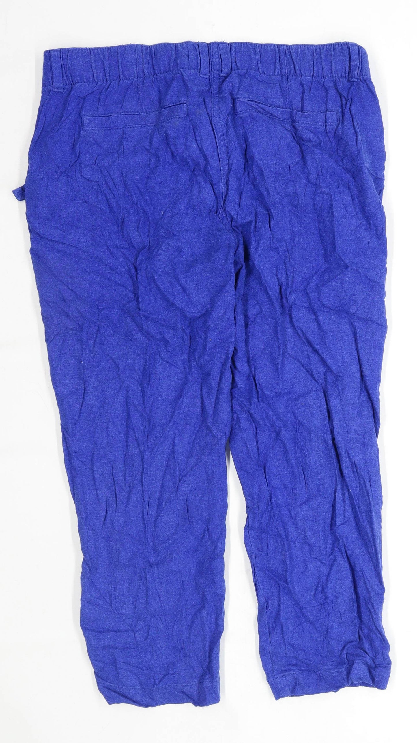 Womens Marks & Spencer Blue Linen Blend Trousers Size 10/L22