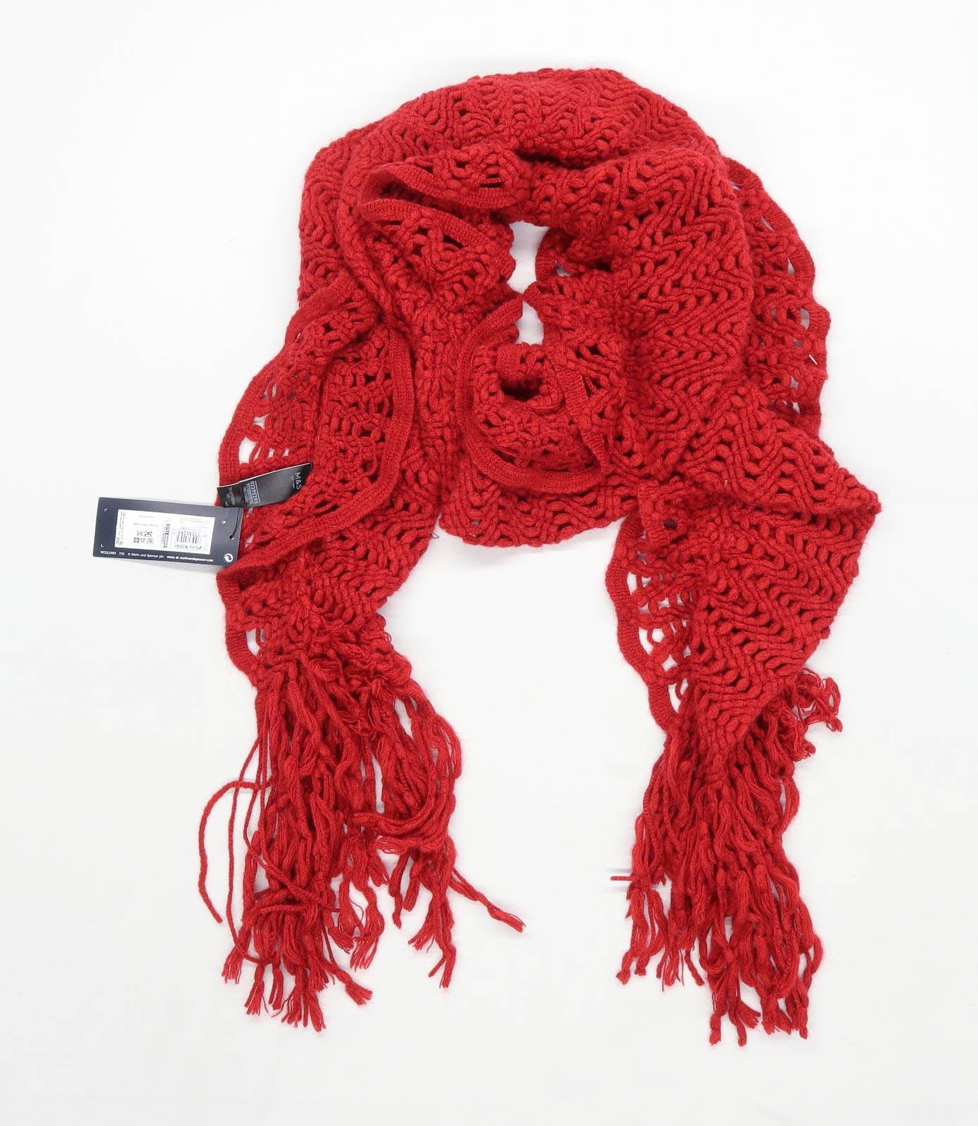 Marks & Spencer Red Textured Womens Scarf