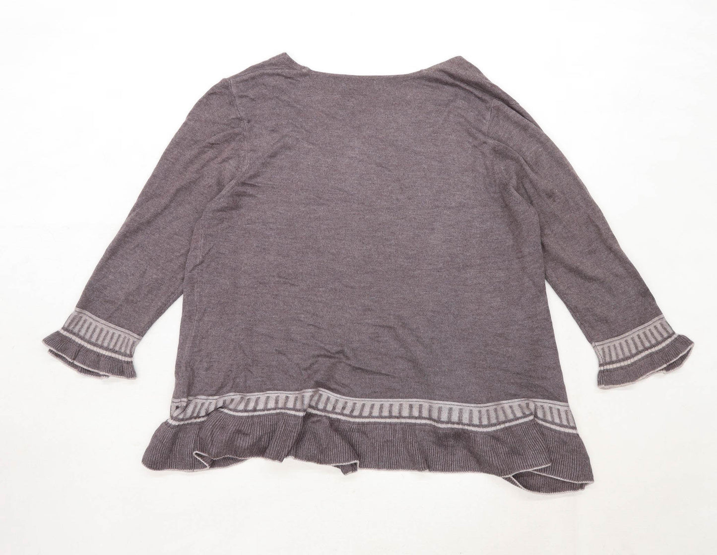 Per Una Womens Size 14 Cotton Blend Grey Cardigan (Regular)