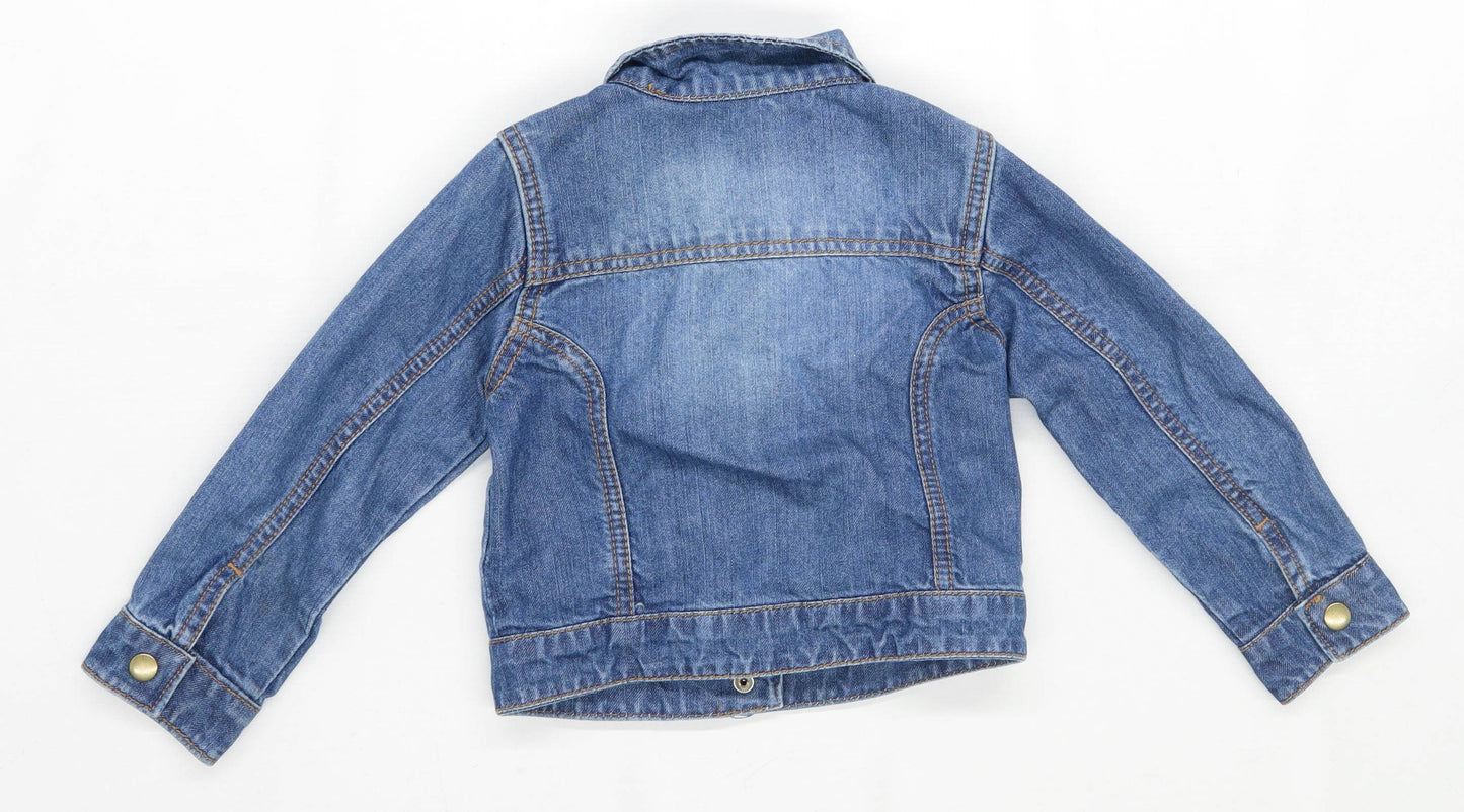 F&F Girls Blue Denim Jacket Age 2-3 Years
