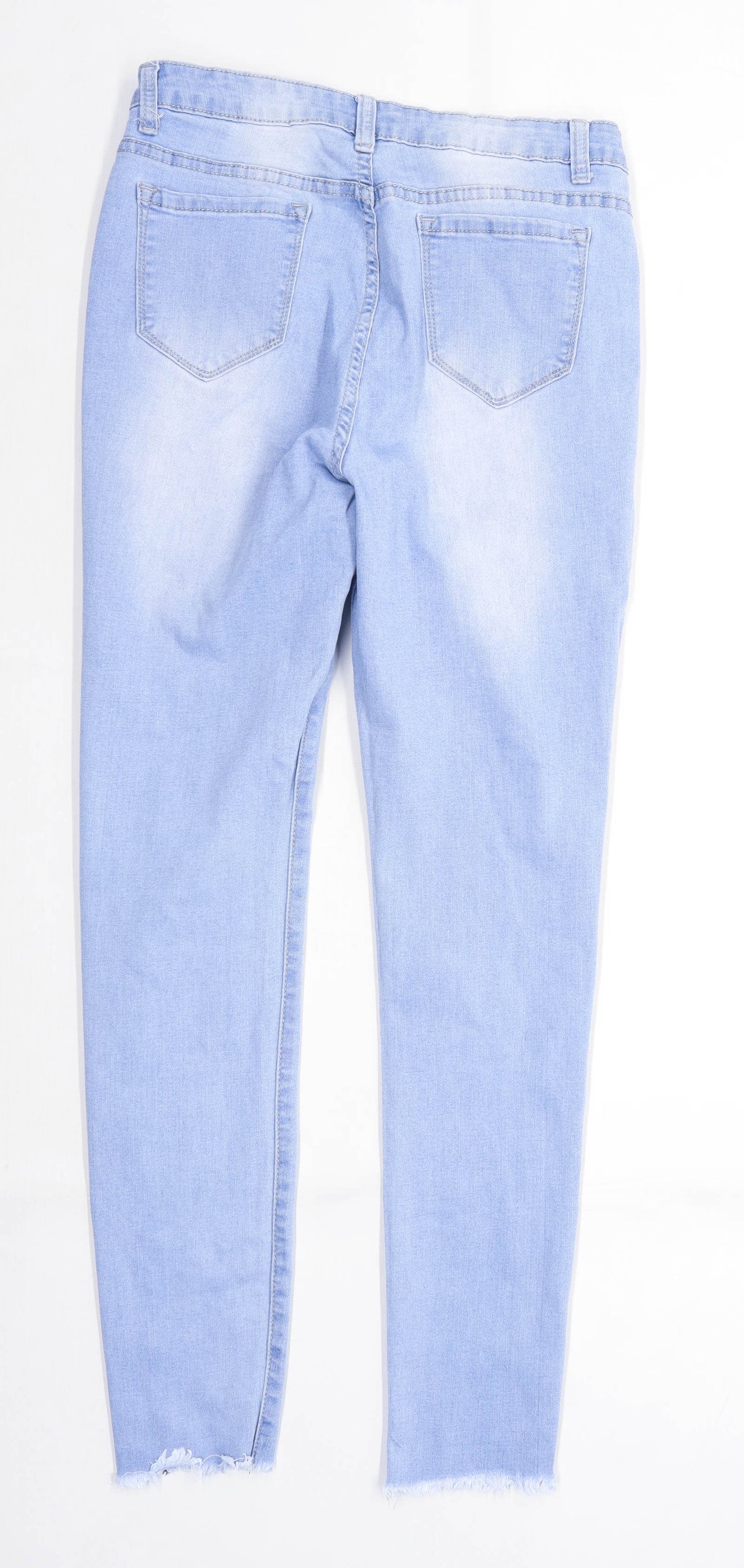 Womens Quiz Blue Ripped Denim Jeans Size 12/L28
