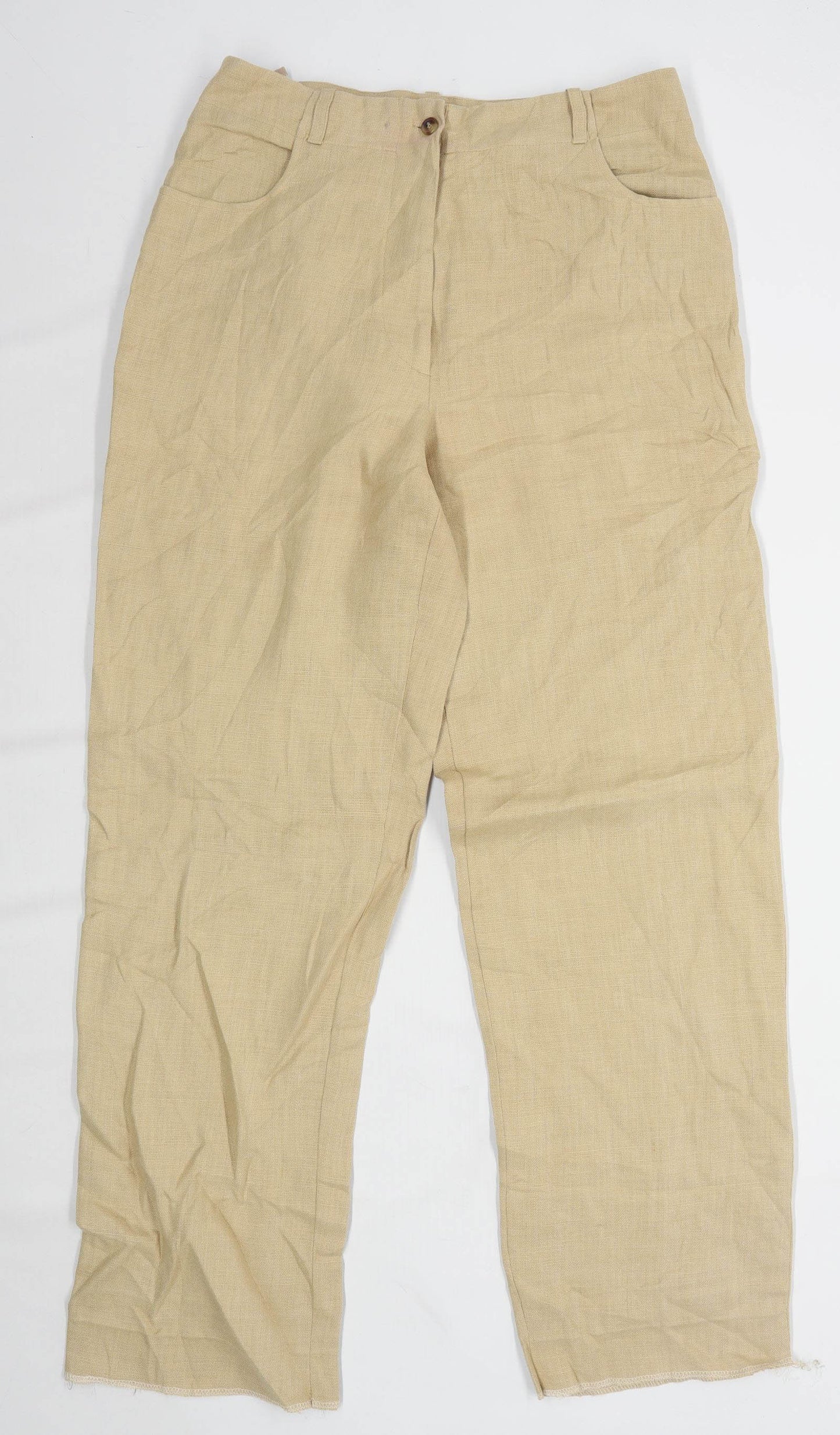 Womens Olsen Beige Linen Trousers Size W30/L30