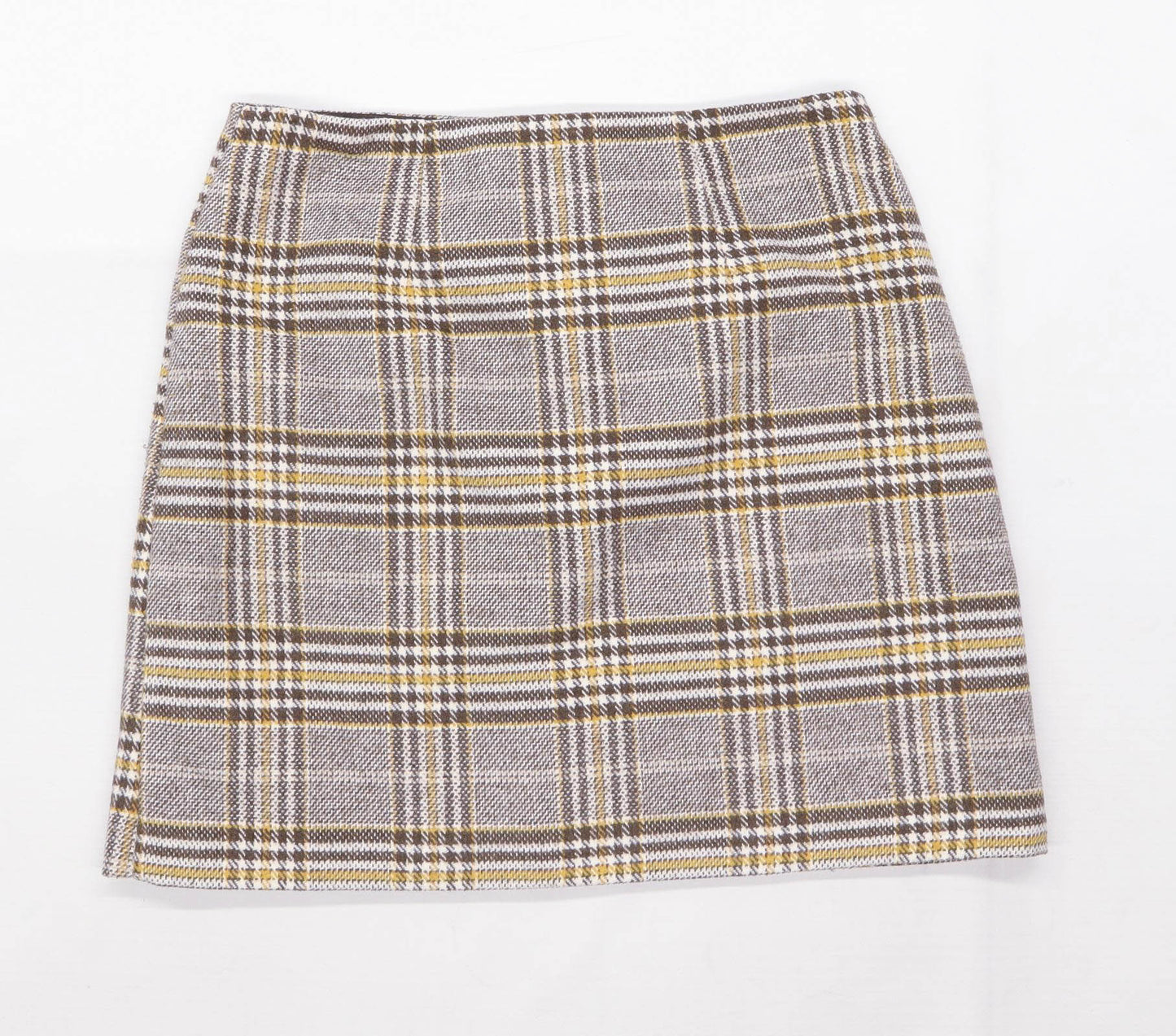 TU Womens Size 12 Check Beige Skirt (Regular)