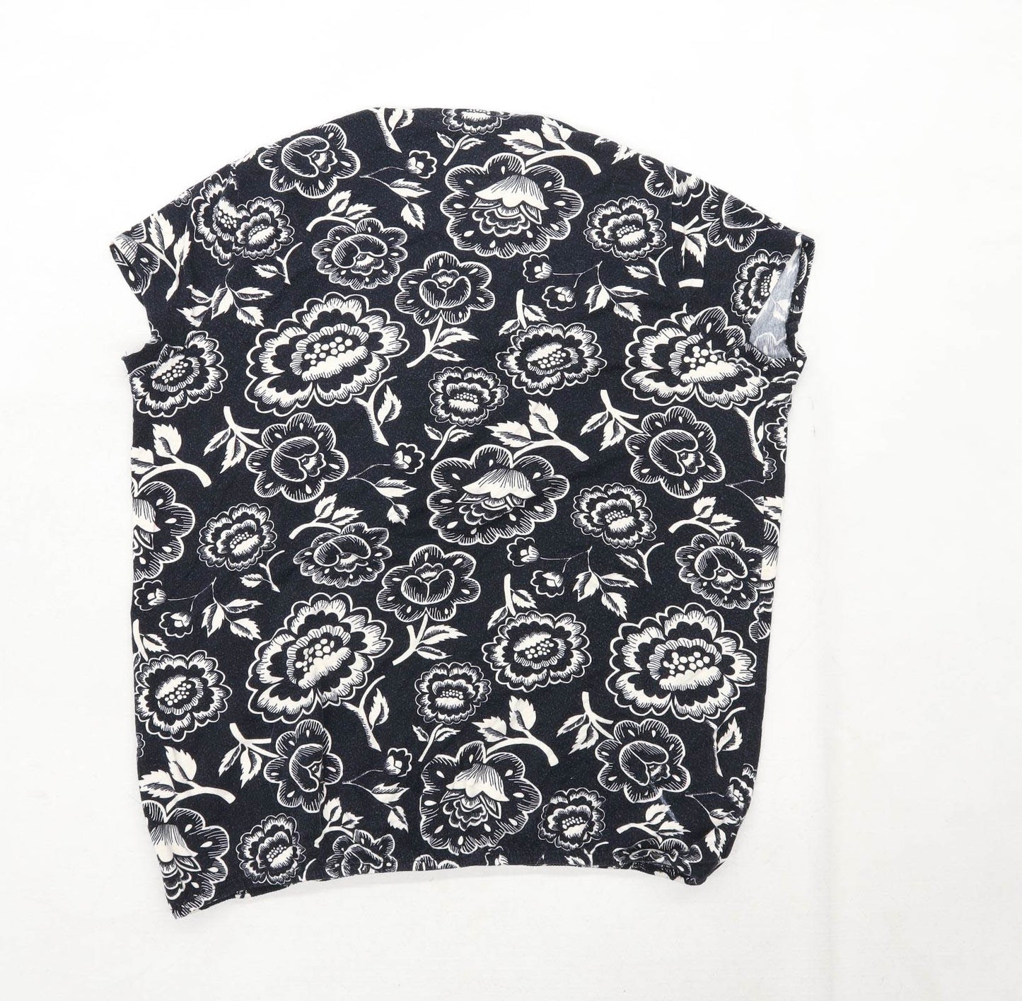 George Womens Size 16 Floral Elastane Blend Black Top (Regular)